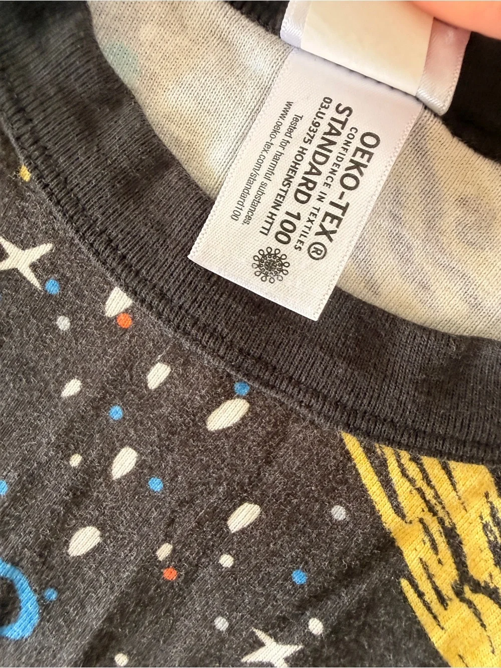 Hanna Andersson Black Space Rocket Pajama Set with Multicolor Planets